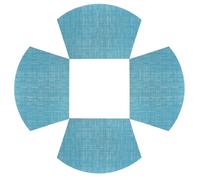 sourcing map 4pcs Wedge Placemats 18" x 12" Woven Vinyl Round Table Placemats Non Slip Heat Resistant Kitchen Table Mats for Outdoor Indoor Party Family Holiday, Blue