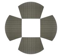 sourcing map 4pcs Wedge Placemats 18" x 12" Woven Vinyl Round Table Placemats Non Slip Heat Resistant Kitchen Table Mats for Outdoor Indoor Party Family Holiday, Dark Gray
