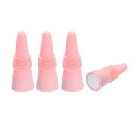sourcing map 4Pcs Wine Stoppers High Temp Silicone Plug T Shaped Wine Bottle Stopper Wine Outlet Cap Bottle Cover, Nordic Pink