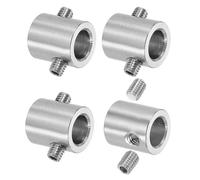 sourcing map 4Pcs Wire Rope Clips, 11mm ID 18mm OD Double Holes Lock Cable Clamps, 304 Stainless Steel Secure Fasteners with M6 Screws for Cable Rigging, Silver