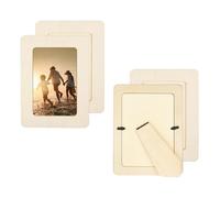 sourcing map 4Pcs Wood Frame,Paintable DIY Photo Frames 7.5 x 5.5 Inch Small Standing Unfinished Picture Frames Bulk for Crafts Wedding Birthday Party Home Decoration Anniversaries Christmas