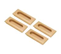 sourcing map 4pcs Wood Recessed Concealed Handle 3.46"x1.34"x0.59" Embedded Design Rectangle Painted Sliding Door Pulls Handles for Sliding Barn Bypass Doors Wardrobe Drawer