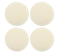 sourcing map 4Pcs Wooden Basket Bottom, 6.89" Round Blank Natural Wood Base Solid Crochet Basket for DIY Craft Weaving Basket Making Supplies Home Decor
