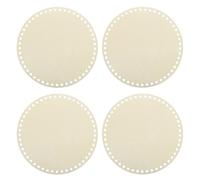 sourcing map 4Pcs Wooden Basket Bottom, 7.87" Round Blank Natural Wood Base Solid Crochet Basket for DIY Craft Weaving Basket Making Supplies Home Decor