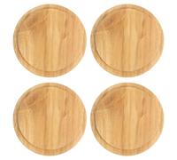 Sourcing Map 4Pcs Wooden Cup Lid 3.58 Inch, Coffee Mug Lids Tea Glass Cover Sealed Lid Drink Cover, Bamboo Perfume Candle Lid