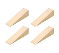 sourcing map 4Pcs Wooden Door Stopper, 150 x 50 x 50mm Non-Slip Solid Wood Door Wedges Triangle Wooden Doorstop Blocks for Chair Caning Home Office Floor