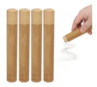 sourcing map 4pcs Wooden Scattering Urn, 19 x 2.5cm Small Cremation Tube with Lid Mini Keepsake Brown for Male Female Pet Dog Brown