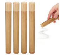 sourcing map 4pcs Wooden Scattering Urn, 9.1" x 1" Small Cremation Tube with Lid Mini Keepsake Brown for Male Female Pet Dog Brown