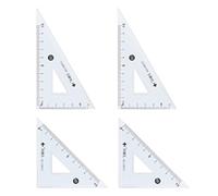 sourcing map 4piece Triangle Ruler Square Set 10cm 30/60 and 45/90 Degrees Measuring Tools for Classrooms Home Office, Blue