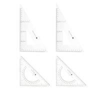 sourcing map 4piece Triangle Ruler Square Set 22cm 30/60 and 45/90 Degrees Measuring Tools for Classrooms Home Office, Transparent