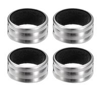 sourcing map 4Ps Wine Bottle Collars, Stainless Steel Wine Drip Rings with Velvet Felt, Leak- Proof Anti- Overflow Ring Wine Drip Catcher for Kitchen and Bar