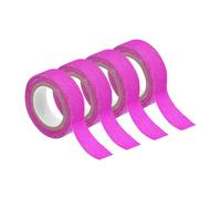 sourcing map 4Rolls Neon Gaffers Cloth Tape, 0.6 inch x 16.5 ft Glow in the Dark Tape Fluorescent Adhesive Black Light Tape for Party Home Decoration, Purple