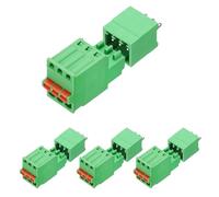 sourcing map 4set 2.5mm/0.1" Pitch PCB Terminal Block Connector 3 Pin Straight Pin Male Female Pluggable Quick PCB Wiring Terminals for 27-20AWG Cable Mechanical Equipment, Green