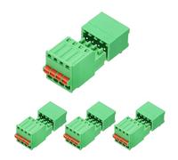 sourcing map 4set 2.5mm/0.1" Pitch PCB Terminal Block Connector 4 Pin 90 Degree Pin Male Female Pluggable Quick PCB Wiring Terminals for 27-20AWG Cable Mechanical Equipment, Green
