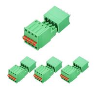 sourcing map 4set 2.5mm/0.1" Pitch PCB Terminal Block Connector 4 Pin Straight Pin Male Female Pluggable Quick PCB Wiring Terminals for 27-20AWG Cable Mechanical Equipment, Green