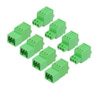 sourcing map 4set 2.5mm 0.1" Pitch Spring PCB Terminal Block Connector 3 Pin Male Female Pluggable Quick PCB Wiring Terminals for 28-20AWG Cable Mechanical Equipment, Green