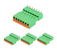 sourcing map 4set 3.81mm 0.15" Pitch Spring PCB Terminal Block Connector 7 Pin 90 Degree Pin Male Female Pluggable Quick PCB Wiring Terminals for 26-16AWG Cable Mechanical Equipment, Green