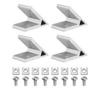 sourcing map 4Set 45 Degree Angle Corner Brackets, 2040 Series Aluminum Extrusion Profile Accessories, Corner Brace Joint Connectors with Mounting Screws and Nuts, Silver, 60mm x 60mm x 36mm
