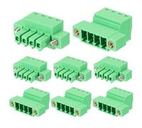 sourcing map 4Set 4P 3.81mm/0.15 Inch 300V 8A PCB Mount Screw Terminal Block Connector, Pluggable Plug for DIY Electronics Audio Power Modules