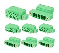 sourcing map 4Set 5P 3.81mm/0.15 Inch 300V 8A PCB Mount Screw Terminal Block Connector, Pluggable Plug for DIY Electronics Audio Power Modules
