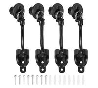 sourcing map 4Set Bungee Kit, Universal Sun Shade Replacement Parts, Bungee Tie Downs, Bungee Receiver Brackets, Pull Ring End Cap for Exterior Outdoor/Indoor Roller Shade Blinds, Black