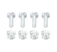 sourcing map 4Set Clear Acrylic Screws Kit, M3 x 8mm Round Head Phillips Bolts with Hex Nuts, Bolts and Nuts Kit for Machine Accessories Electronic Equipment DIY Crafts