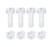 sourcing map 4Set Clear Acrylic Screws Kit, M4 x 12mm Round Head Phillips Bolts with Hex Nuts, Bolts and Nuts Kit for Machine Accessories Electronic Equipment DIY Crafts