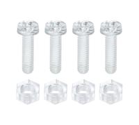 sourcing map 4Set Clear Acrylic Screws Kit, M4 x 14mm Round Head Phillips Bolts with Hex Nuts, Bolts and Nuts Kit for Machine Accessories Electronic Equipment DIY Crafts