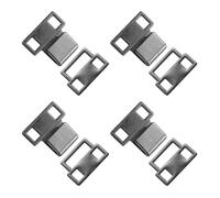 sourcing map 4set Hooks and Eyes Closure Set 15.5mm Metal Hook and Eye Sewing Clasp Snaps Fasteners for Clothing Bra Trousers Pants DIY Craft, Gunmetal