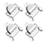 sourcing map 4set Hooks and Eyes Closure Set 16.5mm Metal Hook and Eye Sewing Clasp Snaps Fasteners for Clothing Bra Trousers Pants DIY Craft, Silver Tone