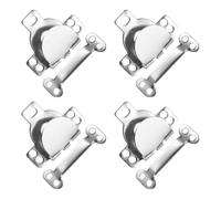 sourcing map 4set Hooks and Eyes Closure Set 16mm Metal Hook and Eye Sewing Clasp Snaps Fasteners for Clothing Bra Trousers Pants DIY Craft, Silver Tone