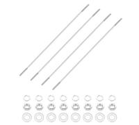 sourcing map 4Set M3x250mm Double Ended Stud Screws, 304 Stainless Steel Dual Threaded Rod Bar Bolts Studs with Nut Washer for House Maintenance Structural Anchoring Fastening Screw