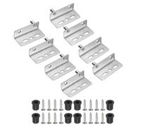 sourcing map 4Set Pivot Hinge, 40 x 18 mm Heavy Duty Iron Concealed Shaft Door Hinges with Bushing Kit for Furniture Cabinets Wood Doors, Silver
