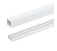 sourcing map 4Set White Plastic Sliding Door Track, Sliding Glass Window Track for 1/8" Thick Panels, for Closet Glass Cabinets Door Track (3Ft Long)