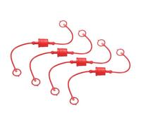 sourcing map 4Sets 1/2 Hydraulic Hose Dust Cap and Plug Kit, ISO-B Male Dust Cap & Female Plugs Cover Quick Disconnects Air Coupler Cover Port Fittings with Retention Ring, Red