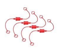 sourcing map 4Sets 3/8 Hydraulic Hose Dust Cap and Plug Kit, ISO-A Male Dust Cap & Female Plug Cover Quick Disconnects Air Coupler Cover Port Plug Fittings with Retention Ring, Red