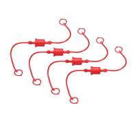 sourcing map 4Sets 3/8 Hydraulic Hose Dust Cap and Plug Kit, ISO-B Male Dust Cap & Female Plug Cover Quick Disconnects Air Coupler Cover Port Plug Fittings with Retention Ring, Red