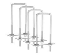 sourcing map 4Sets Square U-Bolts 2.05" 52mm Inner Width 5.91" 150mm Length | 304 Stainless Steel M8 with Nuts,Frame Plate,Gasket for Automobiles Trailer,Ski Boat,Fishing Boat,Pipelines