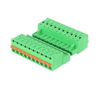 sourcing map 5.08 mm 0.2" Pitch Terminal Block, 10 Vertical Pin Spring PCB Mount Terminal Block Pluggable Male & Female Circuit Board Connector 300V 10A for 24-14AWG Cable
