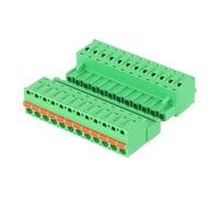 sourcing map 5.08 mm 0.2" Pitch Terminal Block, 12 Vertical Pin Spring PCB Mount Terminal Block Pluggable Male & Female Circuit Board Connector 300V 10A for 24-14AWG Cable