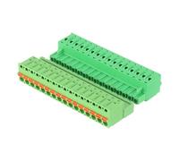 sourcing map 5.08 mm 0.2" Pitch Terminal Block, 16 Vertical Pin Spring PCB Mount Terminal Block Pluggable Male & Female Circuit Board Connector 300V 10A for 24-14AWG Cable