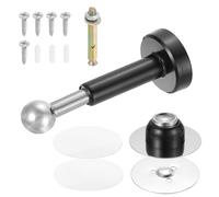 sourcing map 5.1" Magnetic Door Stoppers, Adjustable Door Stops Bumper, Stainless Steel Wall Protector for Bottom, Top of Door, Home, Office, Black