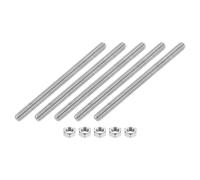 sourcing map 5/16"-18 Fully All Threaded Rod, 5 Pcs 304 Stainless Steel Long Threaded Screw 3.5" Length Right Hand Threads for Furniture Mounting Assembly Fastening