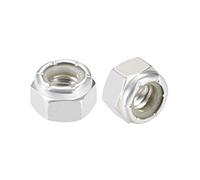 sourcing map 5/16"-18 Nylon Insert Hex Lock Nuts, Carbon Steel White Zinc Plated, Pack of 20