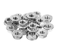 sourcing map 5/16-18 Serrated Flange Hex Lock Nuts, 20Pcs 304 Stainless Steel Non-Slip Hexagon Flange Nut, Full Thread, Bright Finish, Silver