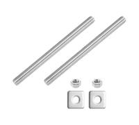 sourcing map 5/16"-18 UNC Fully All Threaded Rod, 2 Pcs 304 Stainless Steel Long Threaded Screw 110mm/4.3" Length Right Hand with Square Washers for Furniture Mounting Assembly Fastening