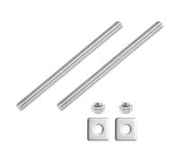sourcing map 5/16"-18 UNC Fully All Threaded Rod, 2 Pcs 304 Stainless Steel Long Threaded Screw 120mm/4.7" Length Right Hand with Square Washers for Furniture Mounting Assembly Fastening