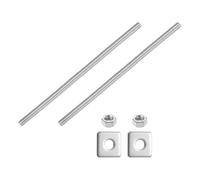 sourcing map 5/16"-18 UNC Fully All Threaded Rod, 2 Pcs 304 Stainless Steel Long Threaded Screw 200mm/7.9" Length Right Hand with Square Washers for Furniture Mounting Assembly Fastening