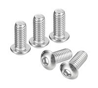 sourcing map 5/16-18x3/4" Button Head Socket Cap Screws, 10pcs 304 Stainless Steel Fasteners Hex Bolts Screws, Full Thread Hex Drive Screws