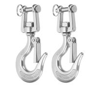 sourcing map 5/16" Clevis Slip Hook, 2Pcs 304 Stainless Steel Clevis Chain Grab Hook 1433lb Capacity Heavy Duty Safety Chain Hooks with Safety Latch for Trailer Truck Transport